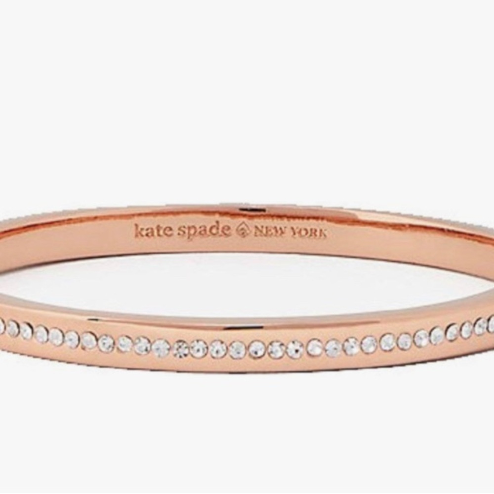KATE SPADE RING IT UP PAVE BANGLE ROSE GOLD/CLEAR - Picture 2 of 6